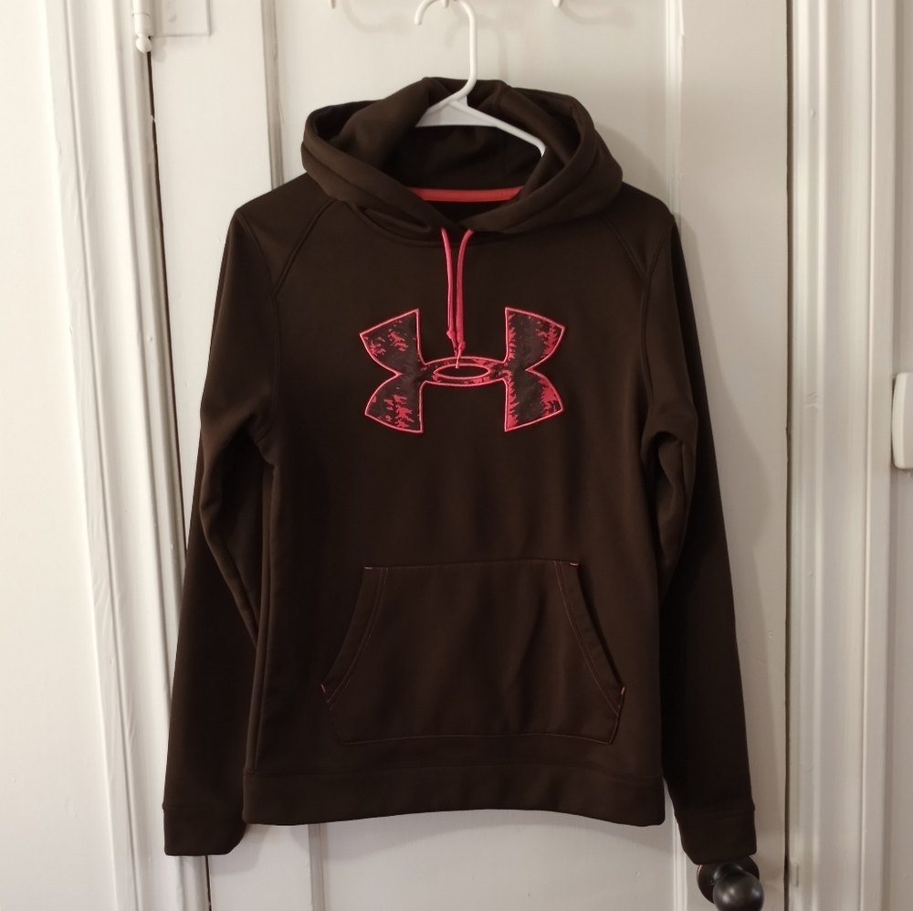 Under Armour Brown And Pink Camo Pullover Hoodie Women's Size Small